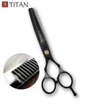 TITAN Kirpyklos Žirklės Profesionalus Kirpėjas Plaukų kirpimas Pjovimas Retinimas Šlytis Japan 440c Nerūdijantis plienas 6.0inch juoda