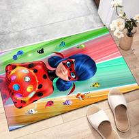 Ladybug & Cat Noir Polyester Carpet, Soft Indoor Mat for Office Chair, Living Room, Computer Desk - Decorative Home Office Rug Design 60cmx90cm blue