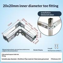 Galvanized Steel Square Tube Connector Non Welding Adjustable Pipe Joint Buckle Non Punching Fixed Buckle Elbow Fixed Buckle