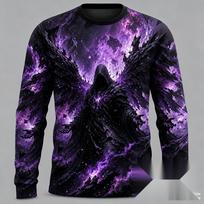 Men Dark Gothic Skull Dragon Reaper 3D Print Long Sleeve T-Shirt Horror Graphic Casual Long Sleeve Tops 5XL blue
