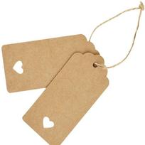 50 Pies Blank Kraft Paper Tags with Jute Ropes  Year Christmas Party Gift Thank You Cards Wedding Bags Package Love Lable 9x4cm(50pcs) beige