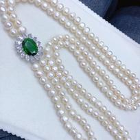 Elegant Women's Multi-layer Freshwater Pearl Choker Necklace, 8-9mm Pearls, Noble Temperament Fashion. gray