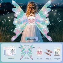 Šviečiantys drugelio sparnai vaikams - Žavingas pasakų žaislas Sound Electric Light Butterfly Wings white