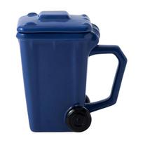 Kaprizingos šiukšliadėžės formos keraminiai puodeliai 400ml Daugkartinio naudojimo gėrimų indai Šiukšliadėžės formos puodeliai kavai, arbatoms, sultims mėlyna