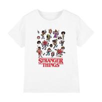 Stranger Things Cartoon Characters Kids T-Shirt 7-13 Years, White 4XL gray