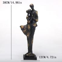 1pc Modern Abstract Resin Couple Sculpture, Minimalist Love Art Statue, Decorative Figurine for Living Room, Indoor & Outdoor Co black