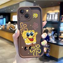 Cartoon SpongeBob Dustproof Phone Case For iPhone 15 14 13 12 11 Pro Max 15 14 8 7 6 Plus X XS Max 8 7 6 Silicone Non-Slip Cover iPhone 11 Pro gray