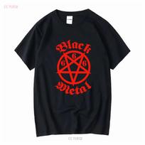 Red Black Metal 666 Pentagram Shirt Med New Exclusive Oop Long Sleeves Vintage Washed Stylish Soft Breathable Unisex Casual 3XL red