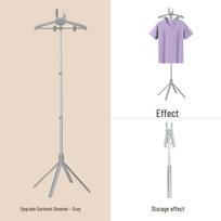 Floor-Standing Foldable Garment Steamer & Drying Rack with Ironing Support for Home & Dorm white