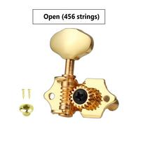 Acoustic Guitar String Tuning Pegs Kit With Screw Ferrule Universal Tuners Open Tuning Standard Accessories Bright gold (456 strings)