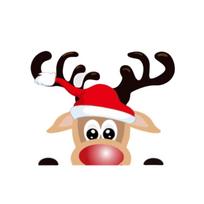 Festive Reindeer & Santa Car Window Ornament Waterproof PVC Car Window Decal Waterproof Vehicle Decal Easy Installation 30cm 23cm red