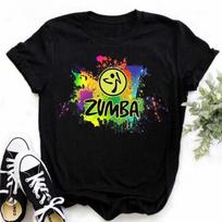 Zumba Drifit Marškinėliai Rainbow Fitness Black Print Marškinėliai Femme Vogue Laisvi medvilniniai moteriški marškinėliai Kokybė M yellow