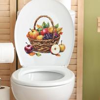 Dažyta vaisių krepšelio obuolių vynuogių vonios tualeto namų dekoravimo lipdukai 29*29CM/fun-m321 beige
