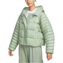 Nike Therma-Fit Sportswear Swoosh Puffer Primaloft® Solid Outdoor Casual Sports Zip-Up Hooded Warm Jacket Women jackets Horizon-Green FB8730-370 M white