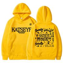 Katseye gražaus chaoso albumo turas gobtuvai mada retro Harajuku vyrai moterys sportinė apranga vilna per didelis sportinis kostiumas gatvės apranga XL yellow