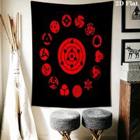 Naruto Wall Tapestry Aesthetic Wall Hanging Printed Fabric Blanket Decorative Tapestries For Bedroom Living Room Home Decor 100cm x 150cm red