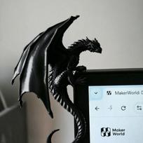 Cool Lying Dragon Figurine Monitor Decor Ornament, Unique Gaming Desktop Accessory for Esports Setup black