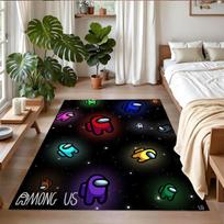 Among Us Print Crystal Velvet Plush Rug Anti?Slip Wear?Resistant Floor Carpet For Indoor Household Home Decoration 70cmx100cm