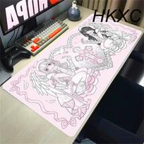 Kawaii Pink Sakura Mouse Pad Large Rubber Base Anti-slip PC Desk Accessories Mousepad for Office & Gamer Keyboard Mats Decor Mat 30cmx60cm(11.8x23.6inch) gray