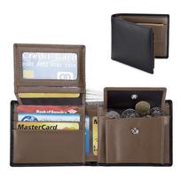 Men'S Money Short Rfid Anti-Theft Men'S Wallet Wristlet Leather Purse Cash Wallet Man Wallet Card Holder Carteira Masculina black