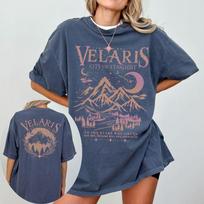 ACOTAR Bat Boys Shirt Sarah J Maas Book Boyfriend Night Court 100 Cotton Loose Retro Shirt Unisex Tee Fantasy Apparel Y2K Top L gray