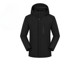 Updated Outdoor Activity Mountaineering Suit Liner Detachable Windbreaker Three-in-one Jacket for Men and Women 4XL black