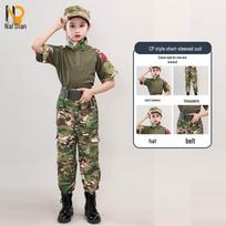 Kids Camouflage Training Suit Set 130 white