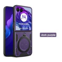 Šarvuotas tvirtas OTT-BOX dėklas, skirtas Motorola Moto Razr 70 Ultra 60 50 Razr Ultra 2026 2026 Plus 2026 Besisukantis žiedas Stovas Apsauginis dangtelis Moto Razr 2025 violetinė