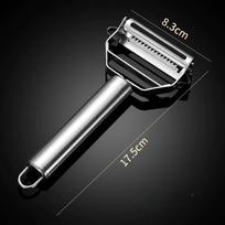 304 nerūdijančio plieno trys viename skustuvas virtuvės įrankis dvigubos paskirties vaisių ir melionų pjaustymui ir lupimui (as the picture,Peeler 8.3*17.5cm) gray
