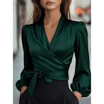 Europe, America, the new V-neck temperament satin strap waist top, women XXL gray