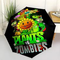Plants Vs Zombies: Garden Warfare Portable Automatic Umbrella Compact & Durable 8-Rib Design Sturdy Construction Travel Essential sans green