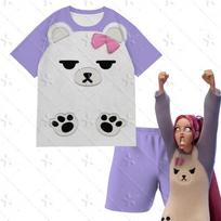 MIRA Kpop Demonų Medžiotojo Pižamos Rinkinys - Violetinis Lokas Cosplay Vaikams, Trumpomis Rankovėmis & Šortais 160cm white