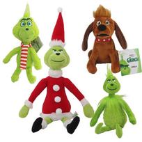 4Pcs Green Shaggy Anime Figures  Christmas Decoration Green Haired Monster Figurine Adorable Plush Doll Kid Birthday Plaything Gifts red