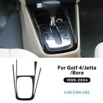 For Volkswagen VW Golf 4 Jetta Bora MK4 R32 GTI 1999-2004 Soft Carbon Fiber Sticker LHD RHD Car Automatic Gear Shift Panel Trim For LHD Black Carbon