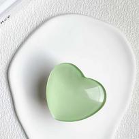 Cute 1D Glossy Love Heart Phone Holder Finger Grip Tok Bracket For iPhone 11Pro Samsung Universal Folding Stand Griptok posocket žalia