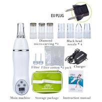Micro Acne Remover Implements Vacuum Ultrasonic Pore Cleanser Blackhead Removal Diamond Tip Face MassagingTool for Home Skincare Device white