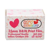 Loving Heart 35mm Black And White Print Film ISO 200 HD Waterproof 35mm Print Film 8/18 EXP Camera Film for 135 Cameras
