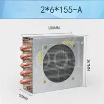 Air Conditioning Refrigerator Small With Shell Copper Tube Aluminum Fin Condenser With Fan Cooling Cooling 2*6*155 A