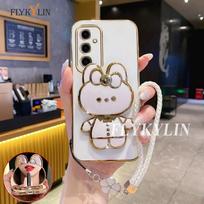 Telefono dėklas, skirtas Samsung A06 A16 A36 A26 A56 A06 A07 A17, su triušio veidrodiniu laikikliu, rankenos virvele, galvanizuotas minkštas dėklas For A17 5G