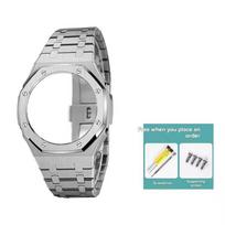 GA2100 Metalinis Modifikavimo Rinkinys Casio GA2100 2110 GA-B2100 Nerūdijančio Plieno Korpusas&Apyrankė Pakeitimo Modifikavimo Priedai GA2100 2110 B2100 sidabras