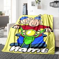 Customiz Name Personality Pat and Mat Blanket Soft &Warm Sofa Office Bed Travel Lunch Break Blanket, Gift Suitable All Seasons 80cmx120cm