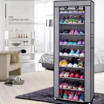 Multilayer Shoe Rack Organizer Nonwoven Fabric Hallway Entryway Stand Holder Space Saving Cabinet Home Furniture Dustproof Shelf white