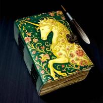 Handmade Leather Unicorn Journal with Deckle Edge Vintage Paper 5x7 Inch –  Floral Art Diary with Antique Lock, Handmade Travel Sketchbook 5x7