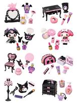 Sanrio My Melody Kuromi 1 Box H115mm x W70mm x D50mm PVC Re-Ment MischievousCosmetics pink