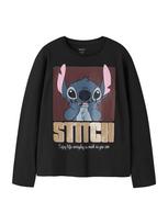 NAME IT Marškinėliai 'NKFOLBAJA STITCH' melsvai pilka / šokolado spalva / auksas / juoda