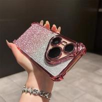Airbag TPU Translucent Shockproof Case For Huawei Pura 80 70 Ultra 60 50 40 Pro + Plating Glitter Lens Protection Silicone Cover Huawei P30 rožinė
