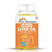 Dr. Morepen COD Liver Oil Capsules | Finest Natural Omega 3, EPA & DHA | Pack of 100 Softgels white