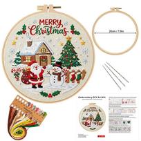 Ball Bell Cross Stitch Set Santa Claus DIY Embroidery Kit Xmas Embroidery Craft Set  Adults 20cm StyleK