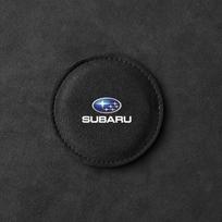 Automobilio puodelio laikiklio padėkliukas PU odos angos neslystantis padėkliukas su emblema Subaru STI BRZ Impreza Forester Legacy Outback Levorg Tribeca 1Pcs juoda
