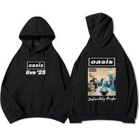 Tikrai Galbūt Grafiniai Džemperiai Oasis-s Grupė Gyvai'25 Grafiniai Džemperiai Sunki Metalo Mada Vyrams Sudadera Gatvės Drabužiai Unisex Laisvalaikio Viršus XS juoda